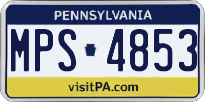 PA license plate MPS4853