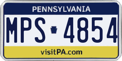 PA license plate MPS4854