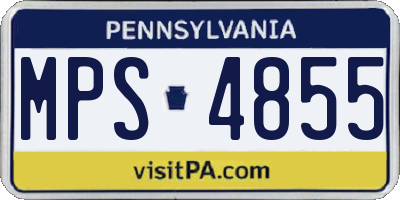 PA license plate MPS4855