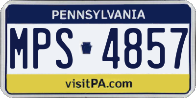 PA license plate MPS4857