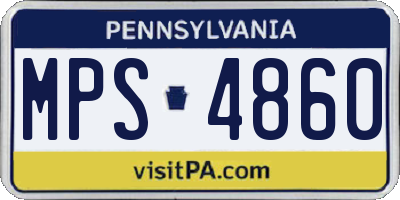 PA license plate MPS4860
