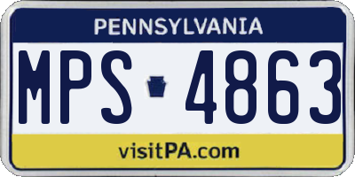 PA license plate MPS4863