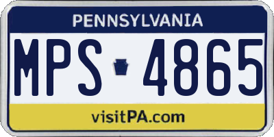 PA license plate MPS4865