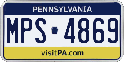 PA license plate MPS4869
