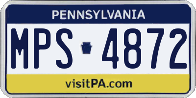 PA license plate MPS4872