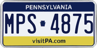 PA license plate MPS4875