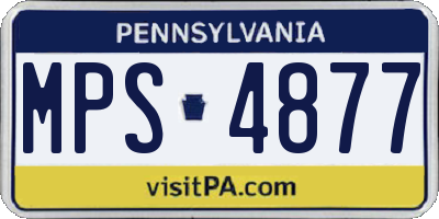 PA license plate MPS4877