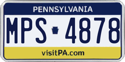 PA license plate MPS4878