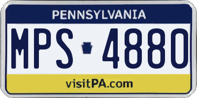 PA license plate MPS4880