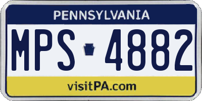 PA license plate MPS4882