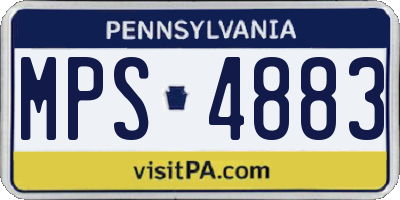 PA license plate MPS4883