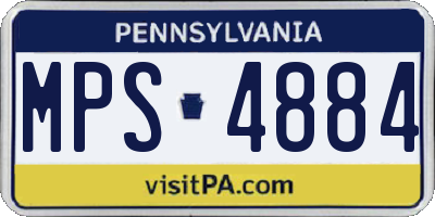 PA license plate MPS4884