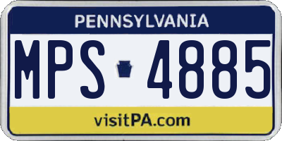 PA license plate MPS4885