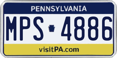 PA license plate MPS4886