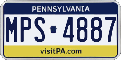 PA license plate MPS4887