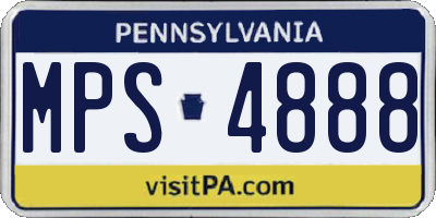PA license plate MPS4888