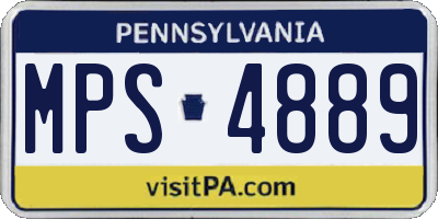 PA license plate MPS4889