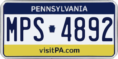 PA license plate MPS4892