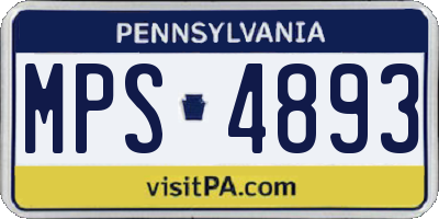 PA license plate MPS4893