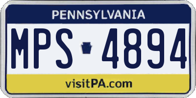PA license plate MPS4894