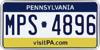 PA license plate MPS4896