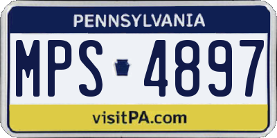 PA license plate MPS4897