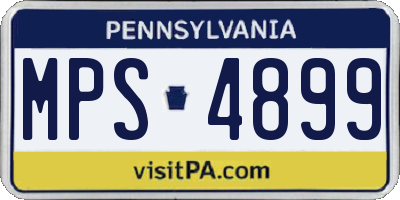PA license plate MPS4899