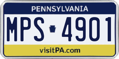 PA license plate MPS4901