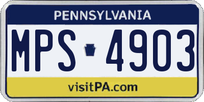 PA license plate MPS4903