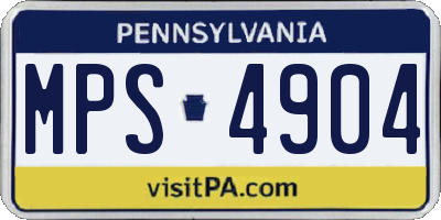 PA license plate MPS4904