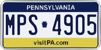 PA license plate MPS4905
