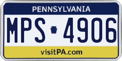 PA license plate MPS4906