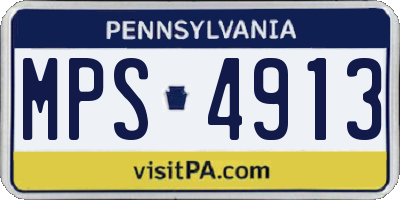 PA license plate MPS4913