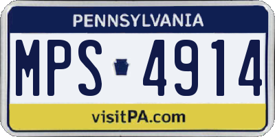PA license plate MPS4914