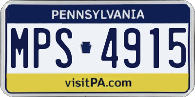 PA license plate MPS4915