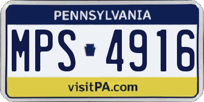 PA license plate MPS4916