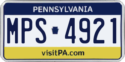 PA license plate MPS4921