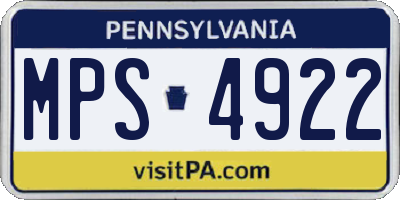PA license plate MPS4922