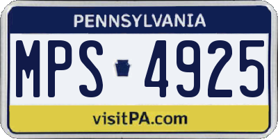 PA license plate MPS4925