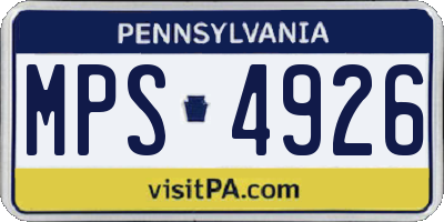PA license plate MPS4926