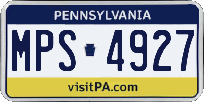 PA license plate MPS4927