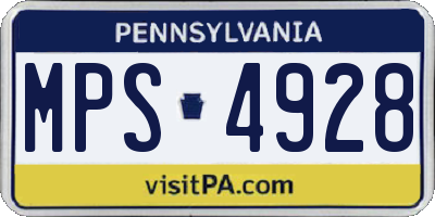 PA license plate MPS4928
