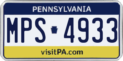 PA license plate MPS4933