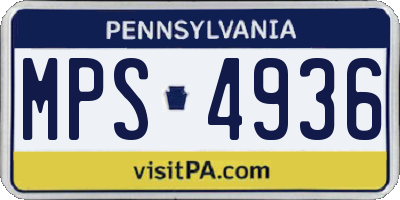 PA license plate MPS4936