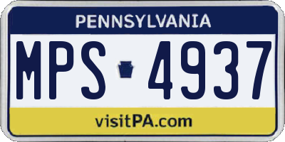 PA license plate MPS4937