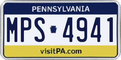 PA license plate MPS4941