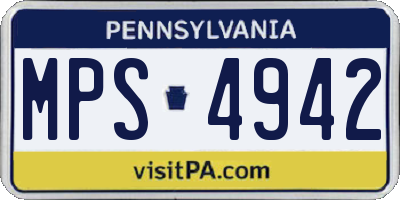 PA license plate MPS4942