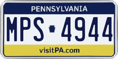 PA license plate MPS4944