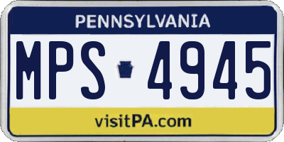 PA license plate MPS4945