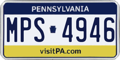 PA license plate MPS4946